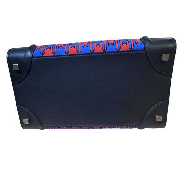 Celine Luggage Mini Tote - Limited Edition Hard To Find Black, Red And Blue - Picture 10 of 14